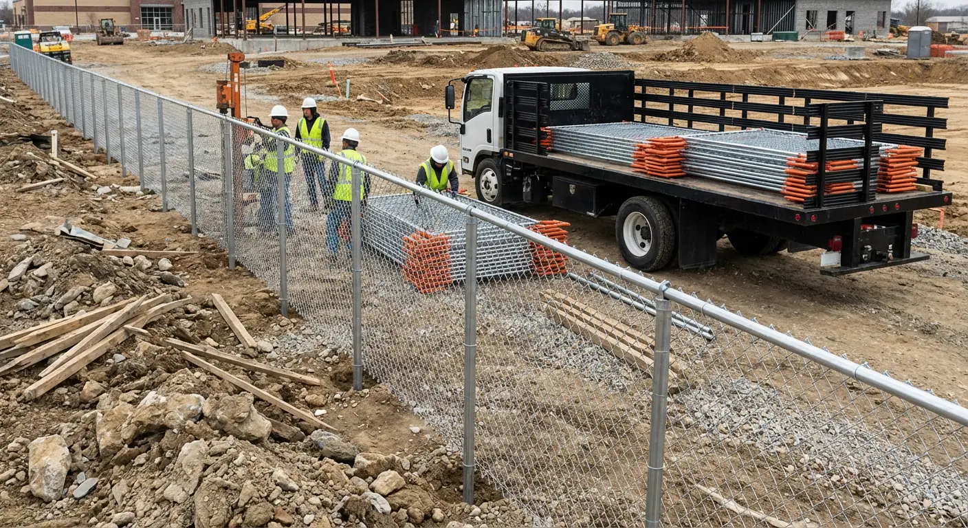 Post-Driven Construction Fence in Tigard, OR