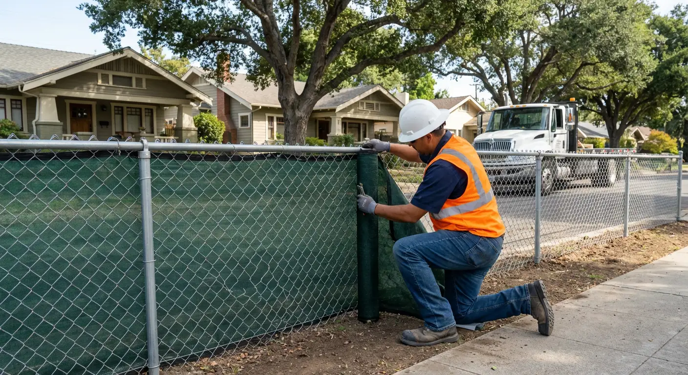 Temporary fence installation in Tigard