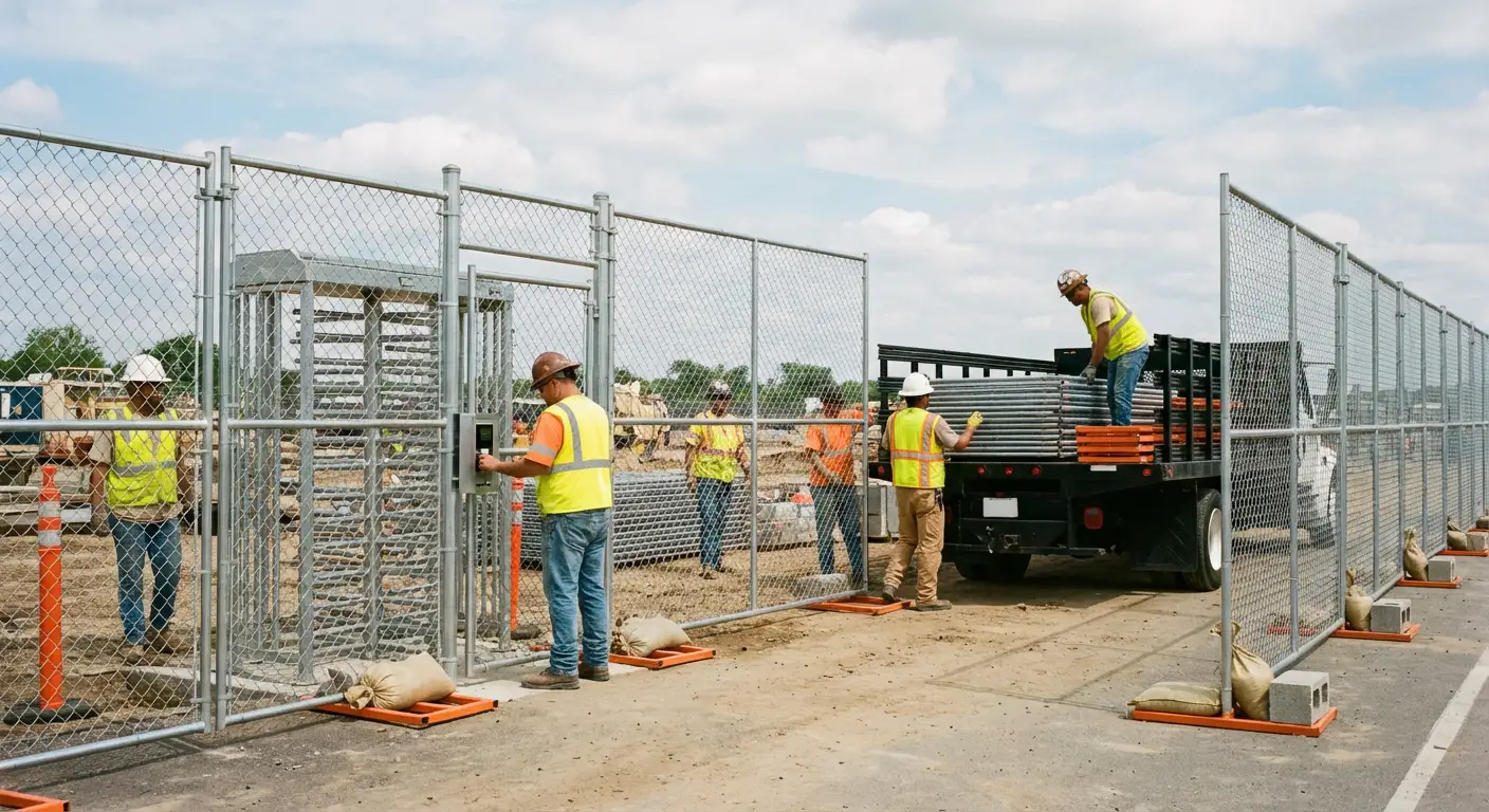 Secure construction site with temporary fencing in Tigard, OR
