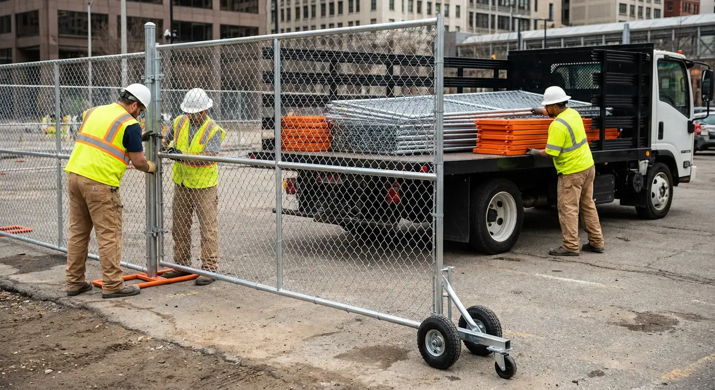 Temporary gate rental installation site in Tigard