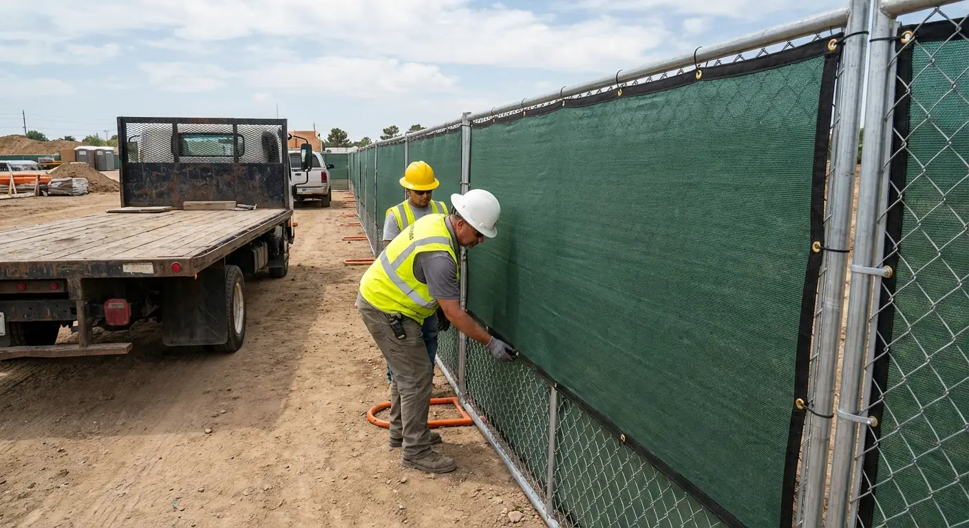 Temporary fence and barricade delivery truck in Tigard, OR