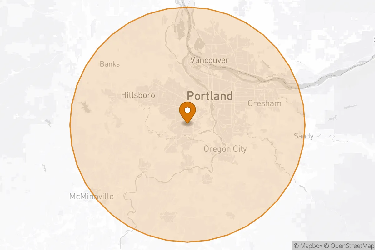 service area service area map in Tigard, OR
